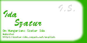 ida szatur business card
